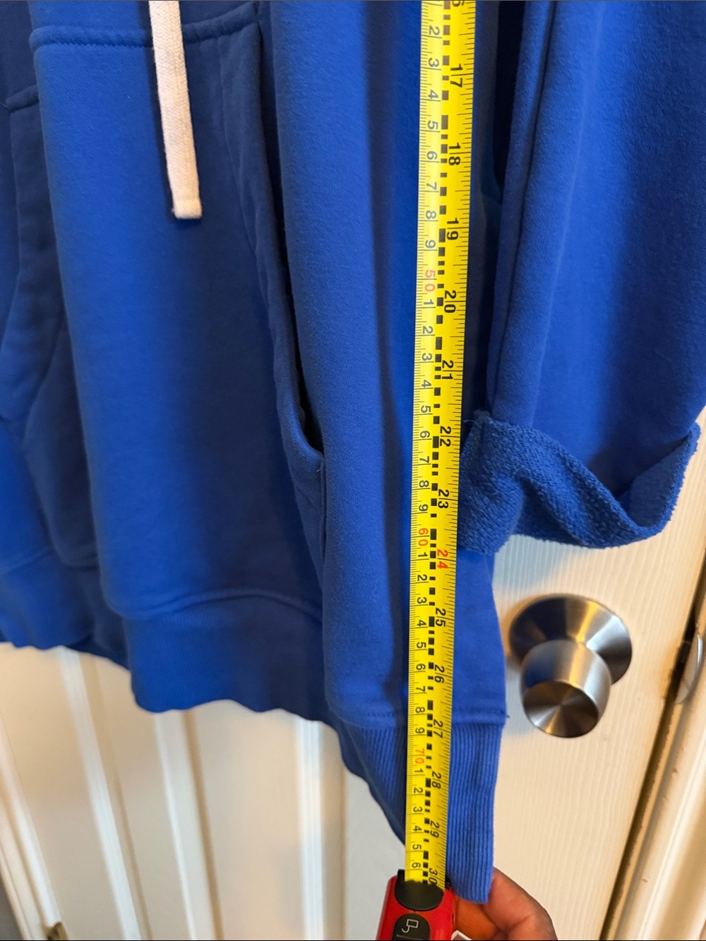 Source Unknown Royal Blue Hoodie with White Drawstrings - Picture 10 of 10